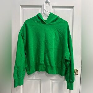 OLD NAVY Kelly Green Cropped Long Sleeve Hoodie Sweatshirt SIZE XL Pre Loved